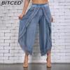 BITCED Women's Fashion Casual Solid Color Print Pants & Capris