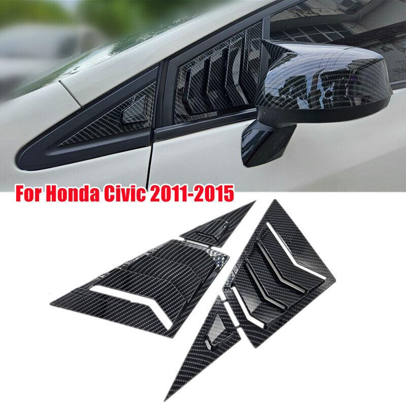For Honda Civic Sedan 2006-2015 ABS Plastic Front Rear Window Quarter Louver Cover Side Vent Trim Car Adhesive Accessories