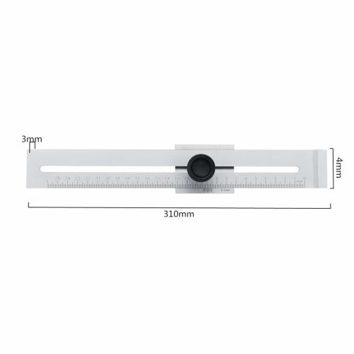 CarAngels Woodworking Ruler, Gauge, Sliding Square, Carpenter's Square for Measuring and Marking, Carbon Steel, Scribing Tool (250mm)