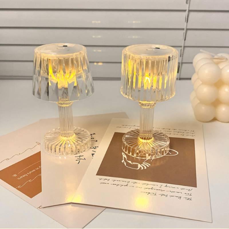 Mini Crystal Ambience Night Light Bedroom Table Lamp Decoration Ornament Props