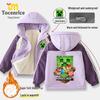 Minecraft Kids' Windproof Fleece Jacket – Unisex Autumn/Winter, Warm & Stylish Windbreaker