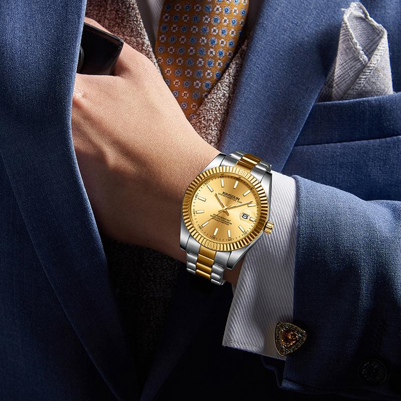 KIMSDUN Mens Fashion Business Sports Quartz Watch Waterproof Luminous Classic Calendar Creative Clock Mens Wristwatch