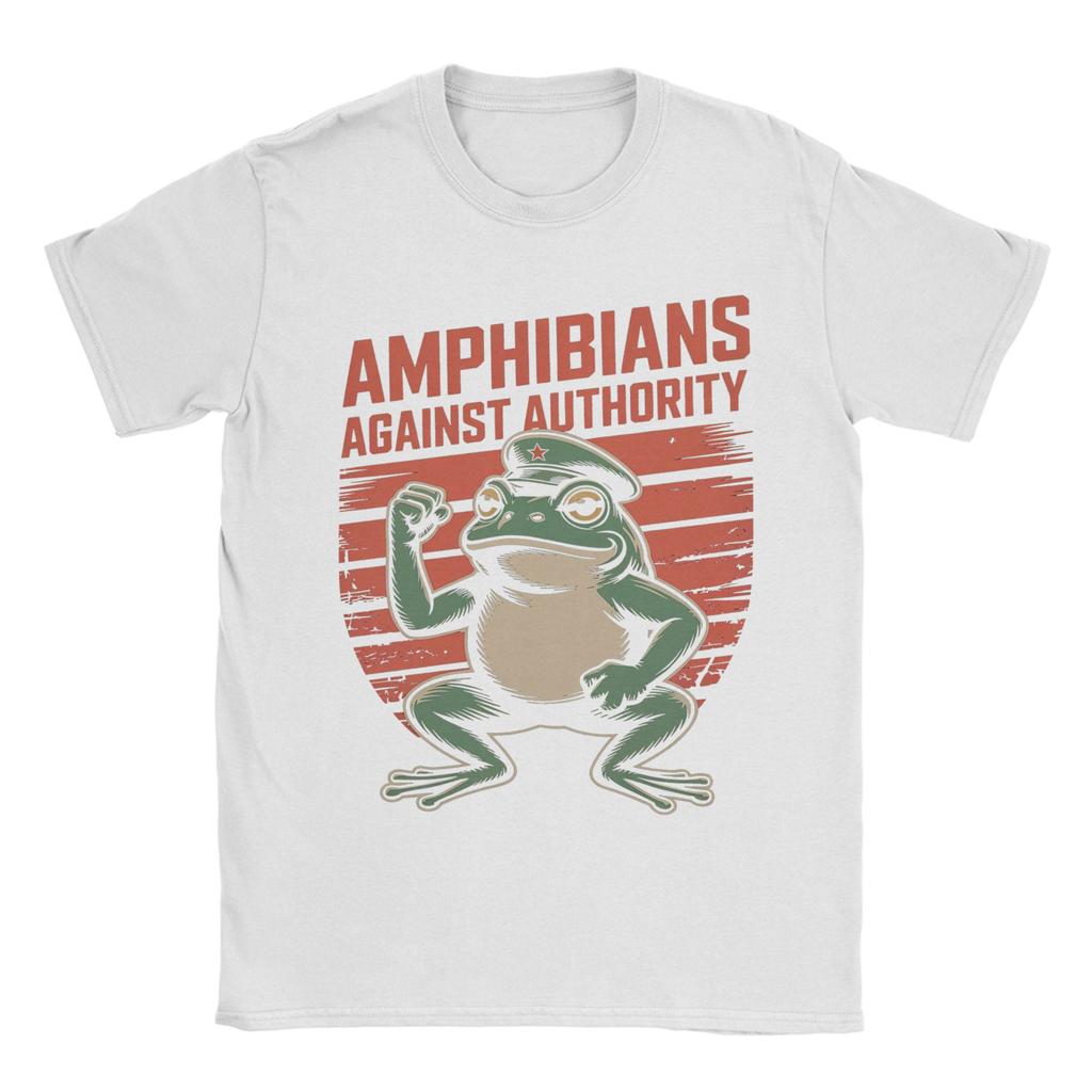 Men Amphibians Against Authority T Shirt Cotton Clothes Vintage Short Sleeve Crew Neck Tees Graphic T-Shirts