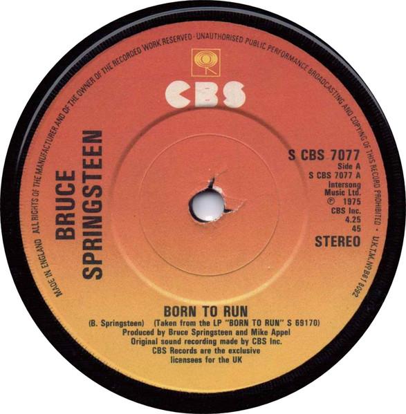 

7inch Record BRUCE SPRINGSTEEN - Born To Run SCBS7077 CBS 1979 UK Rock Used