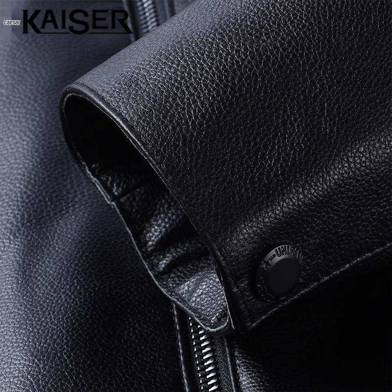 Caesar Men's Genuine Leather Lapel Jacket KS88873