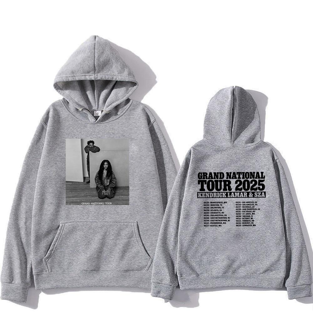 Grand National Tour 2025 Hoodie SZA Kendrick Lamar Herren/Damen Hoodies Harajuku Unisex Winter Fleece Pullover Sweatshirt Vintage
