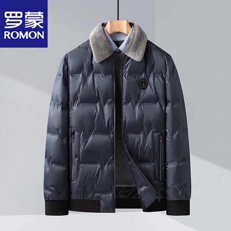 ROMON Men's Business Casual Padded Collared Jacket