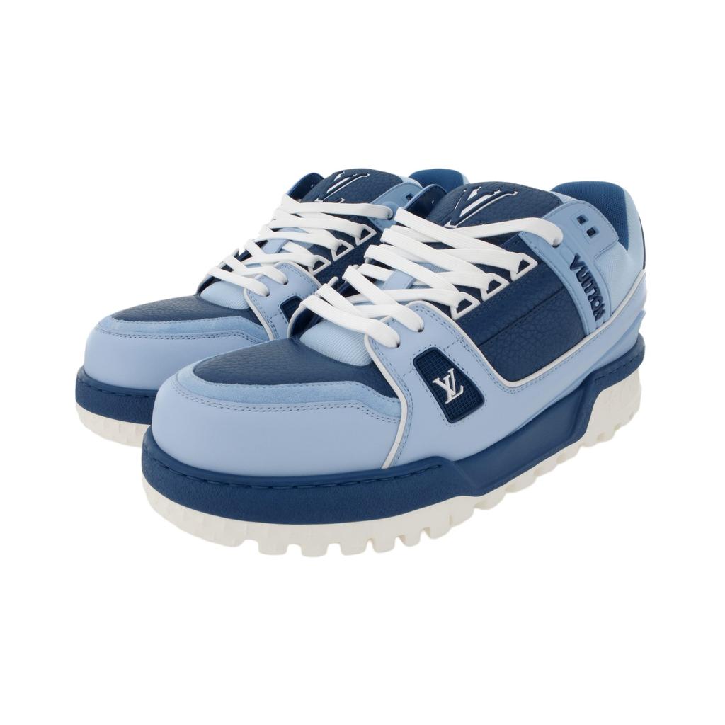 Louis Vuitton Trainer Maxi Cow Leather Low Top Skateboard Shoes Men's Blue 1ADHFN