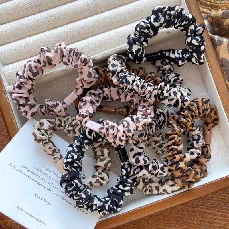 2026 Fashion Leopard Print HairBand High Elastic Small Hair Ties Rope Ponytail Headwear Women Creative Korean Hair Accessories