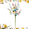 1pc Easter Egg Floral Picks Spring Stem Decorations Simulation Easter Egg Leafs Stems Flowers For Floral Arrangement Party Vase