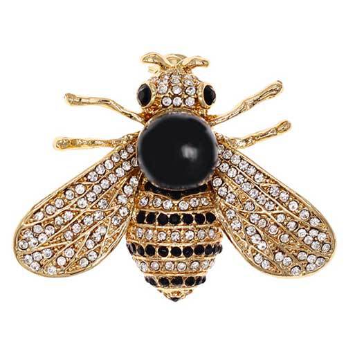 Fashion Creative High-End Insect Zircon Bee Brooch Femininity Versatile Corsage Pin Accessories
