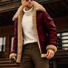 Winter Faux Leather Jackets Men Fleece Turn Down Collar Motorcycle Coat Solid Cargo Warm Thick Windproof Zipper Casual Outwear