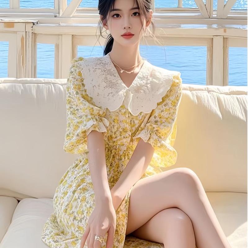 2025 Summer French Hepburn Floral Dress - Elegant, Fresh, & Chic Style for Women