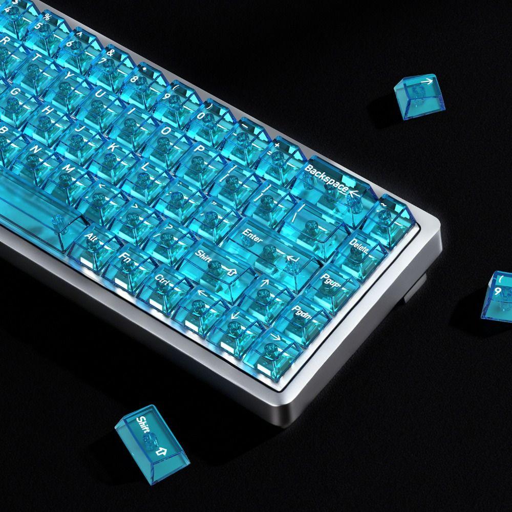 Full Transparent Transparent Keycaps Ice Transparent Color Keycaps Mechanical Keyboard Keycaps Crystal Clear ABS