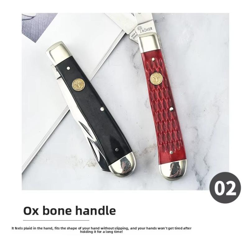Dual Grafting Knife – 7Cr17MoV+440 Mirror Blade + White Copper & Ox Bone – Garden, Budding, Pruning