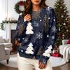 Women's Casual Long Sleeve Christmas Print Neck Sweatshirt