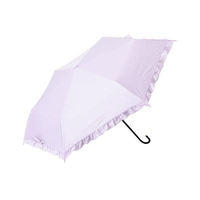 Francfranc Classic Frill Folding Sun and with UV Manual Opening Umbrella, 50cm, Lavender, Rain, Case, Protection,
