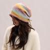 Gradient Color Knitted Stacked Hat Loose Pile Cap Personality Brimless Beanie Cap  Outdoor