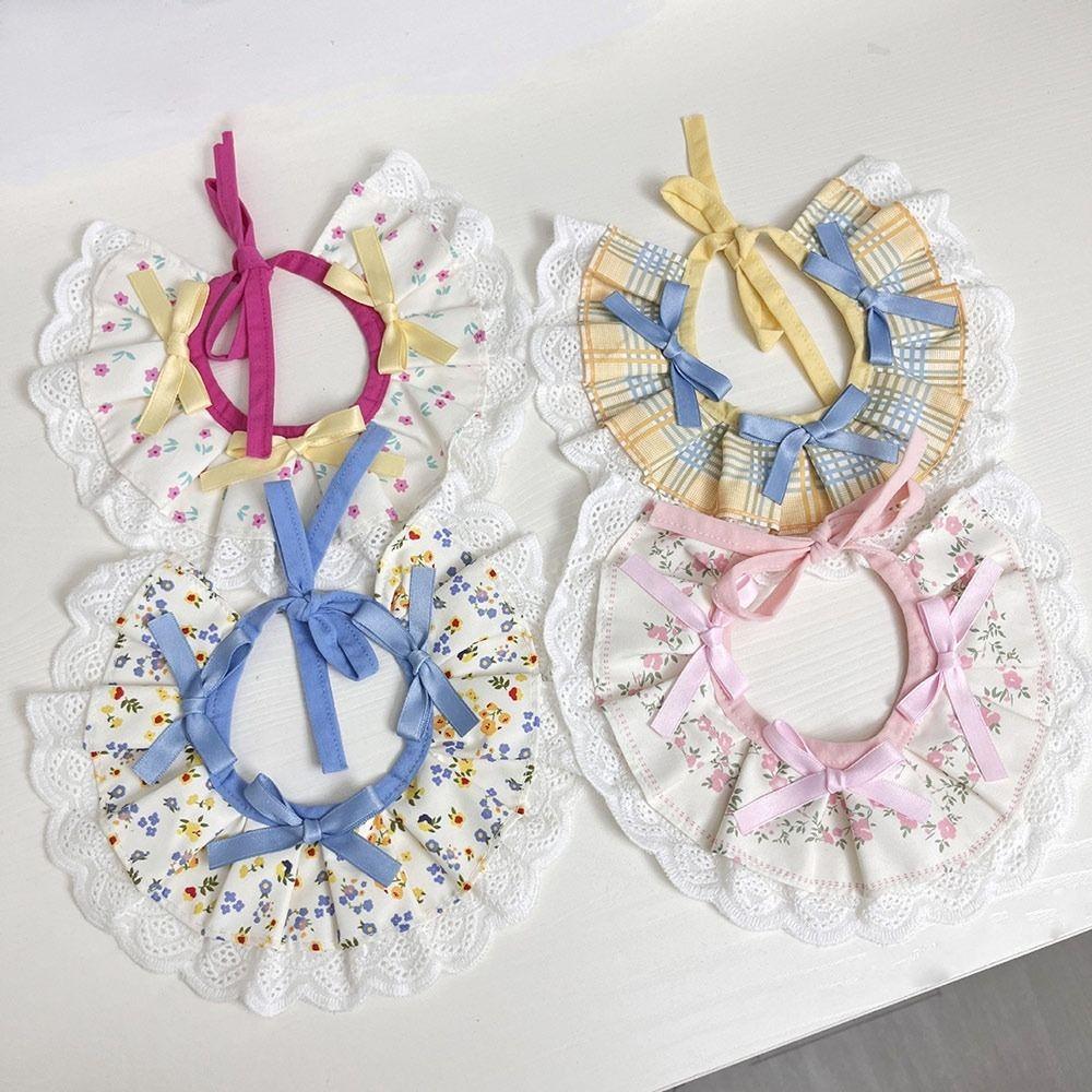 Floral Pattern Pet Bib Dress-Up Accessory Cloth Neckwear New Plush Toy Bib Plush Toy Accessories