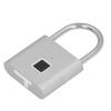Fingerprint Padlock Rechargeable Rust Proof Smart Keyless Padlock with APP for Wardrobe Drawer Locker Gym Gate Silver