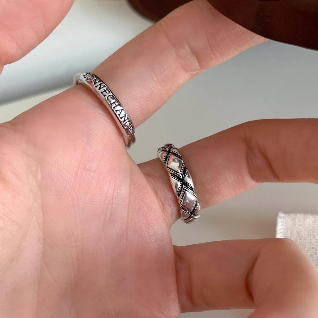 Elegant High-end Aged Design Copper Adjustable Alphabet Ring For Fashionable Women