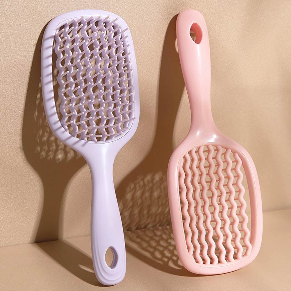 Hair Brush with Air Cushion Hollow Design Scalp Protection Detangling Styling Massage All Hair Types Ventilation Holes