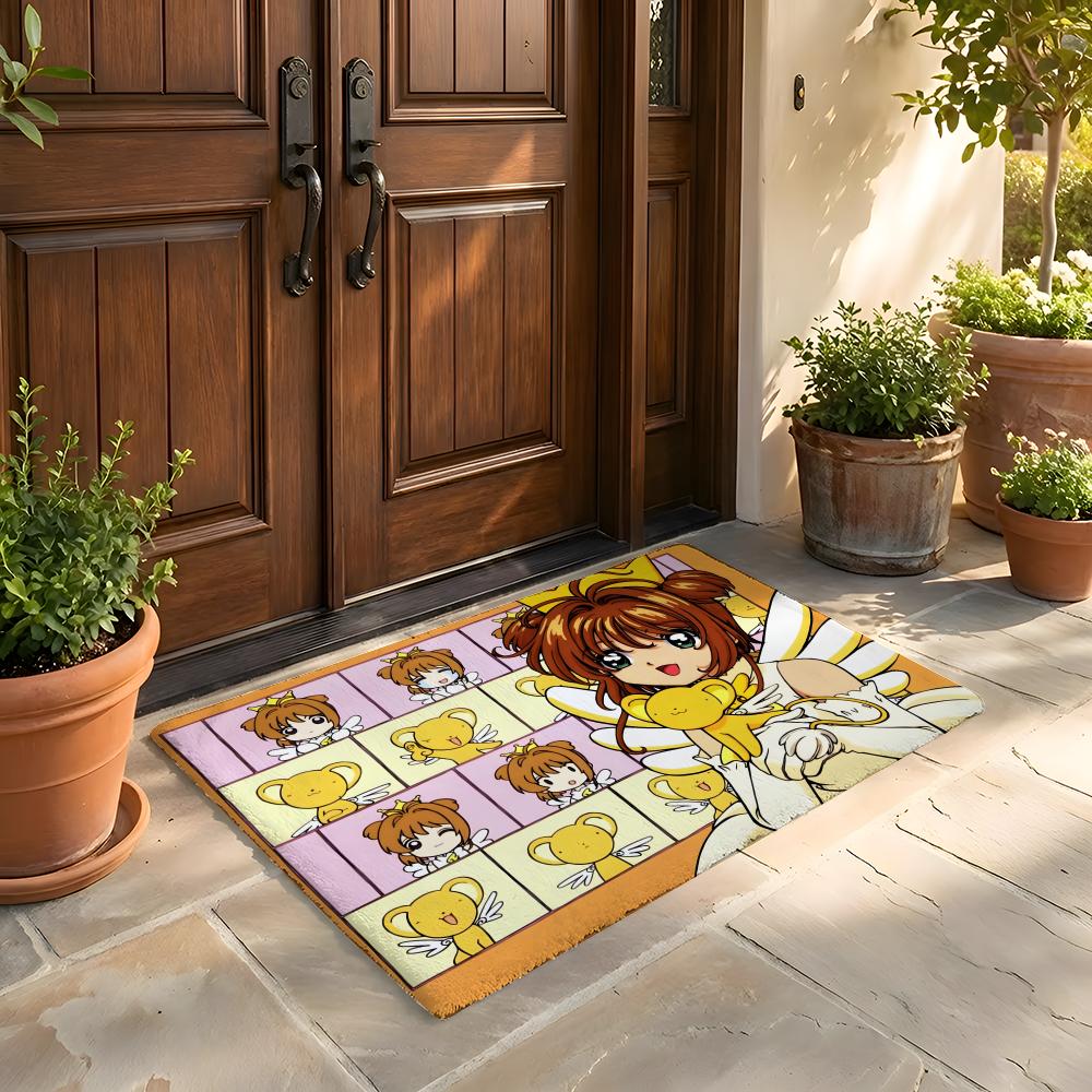 Floor Mat Soft Flannel Rug Non Slip Absorbent Mat for Bathroom Bedroom Home Decor C Cardcaptor S Sakura Cartoon