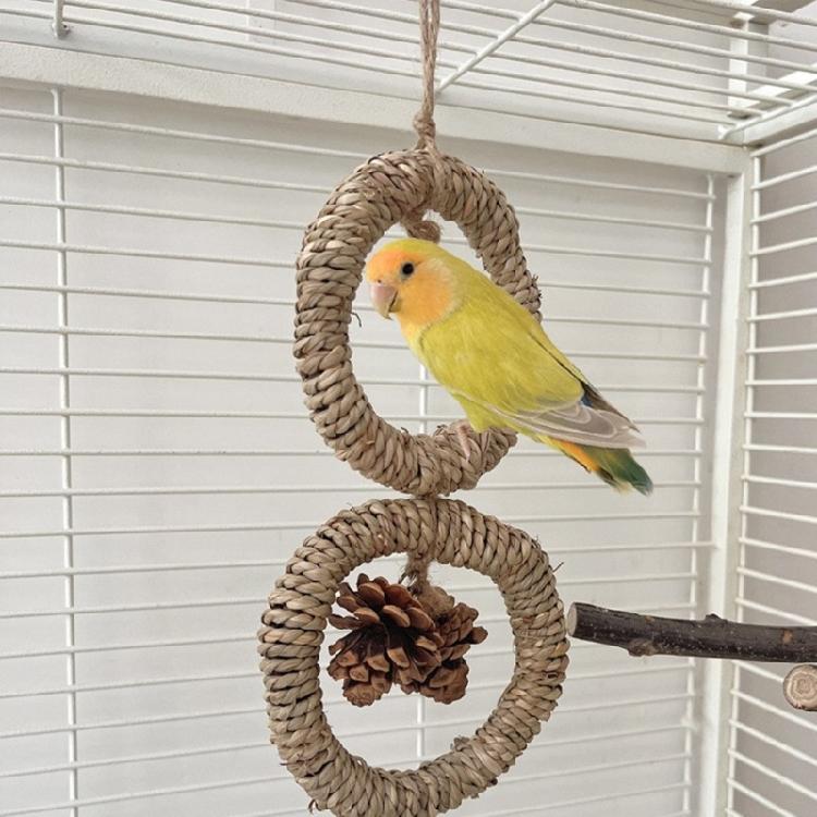 Bird Swing Toy Birdcages Hangable Perch Bird Chewing Toy Bird Entertainment Toy