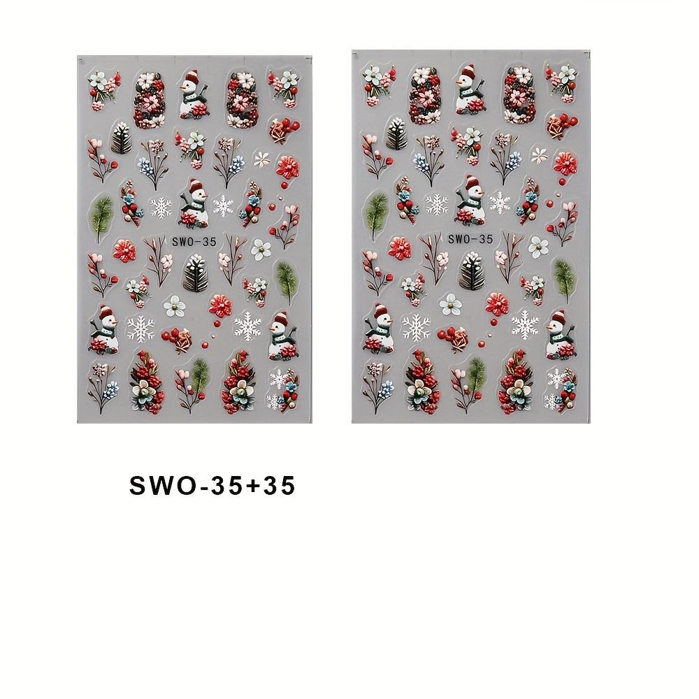 Weihnachtliche Nagelsticker – Schneeflocken- und Schneemannmuster, selbstklebend, mattes Finish, festliche Nageldekorationen zum einfachen Anbringen!