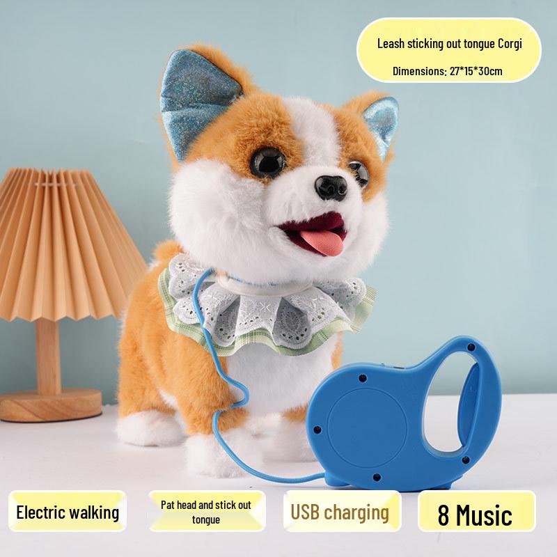 Electronic Puppy Toy: Interactive Walking, Barking, and Singing Pet with Leash