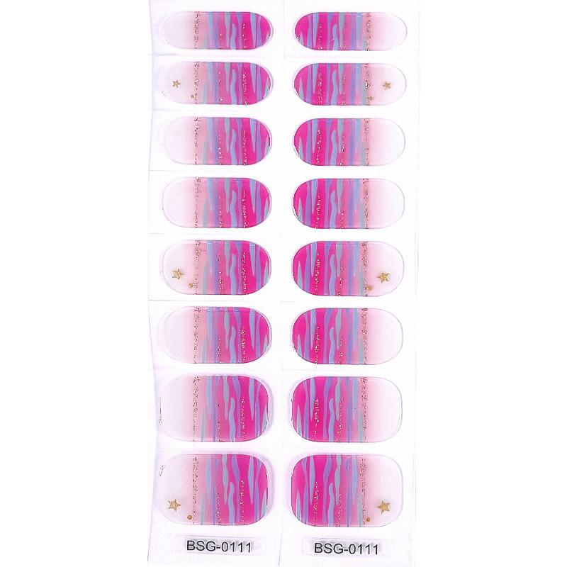 Gel Nail Sticker New Gold Color Semi-baked Nail Sticker Decoration