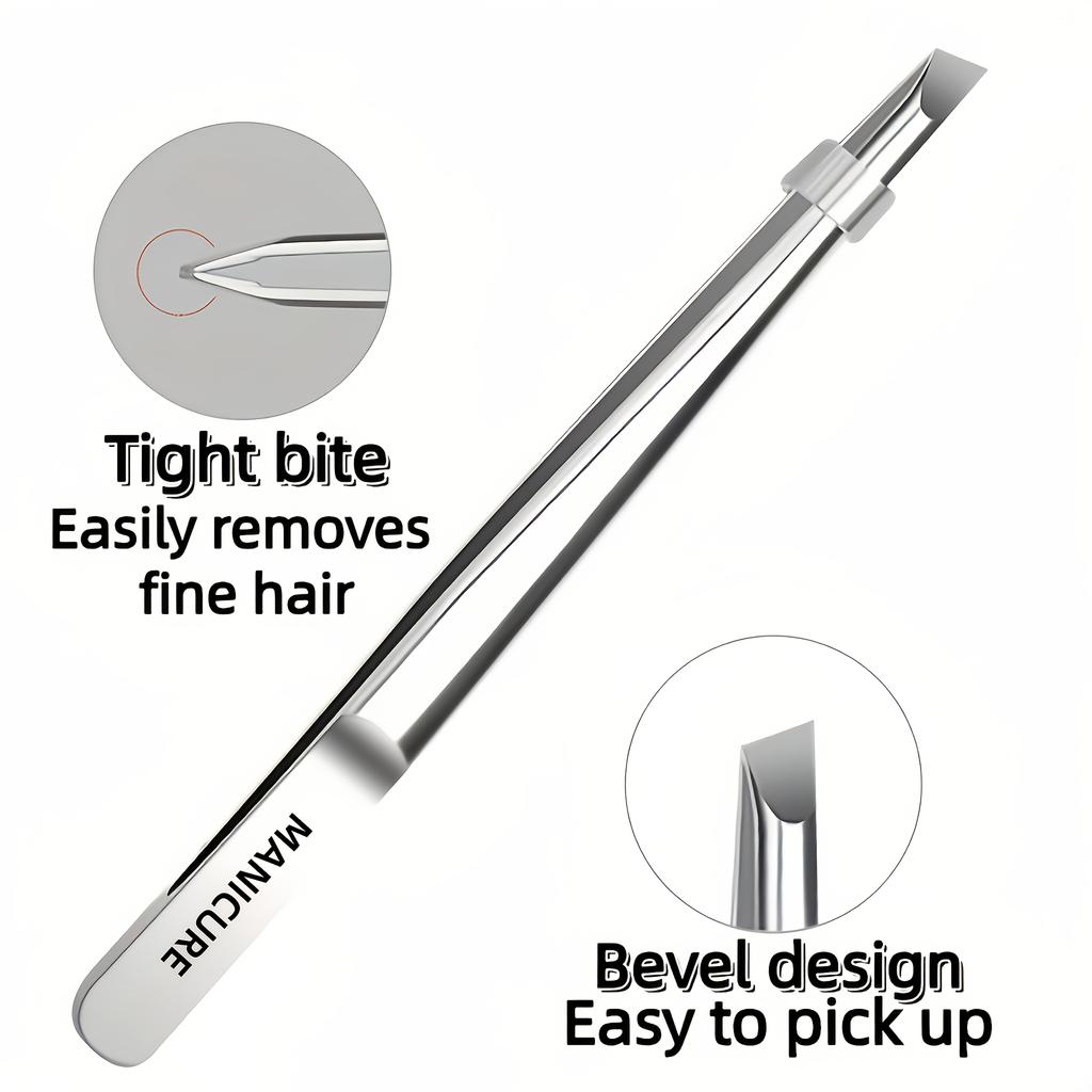 Xiaomi Stainless Steel Slant Tip Tweezers Suitable for Eyebrow Mustache & Facial Hair Trimming Heavy-Duty Eyebrow Clip Makeup Tools