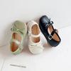 Toddlers Girls Leather Shoes for Birthday Party Wedding Kids School Split Toe Shoes Bow-knot T-strap Princess Mary Jane I07218