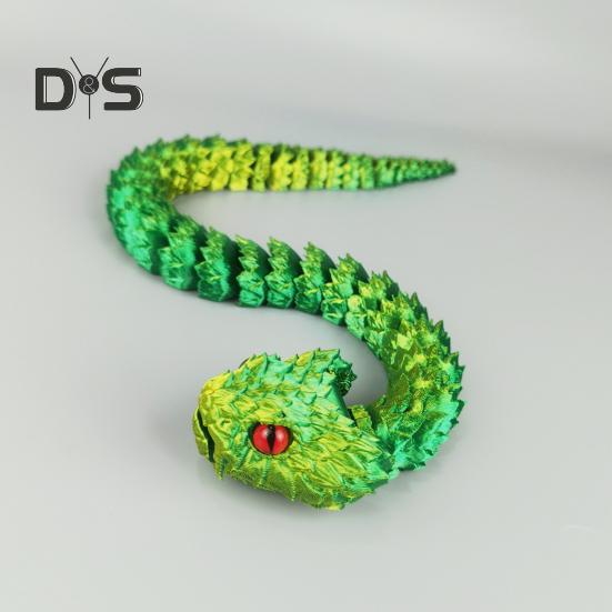 3D-gedruckte Schlangenfigur, bewegliche Gelenke, Schlangenfigur, artikuliertes Tiermodell, Spielzeug, Home-Office, Bücherregal, Desktop-Dekoration, Ornament