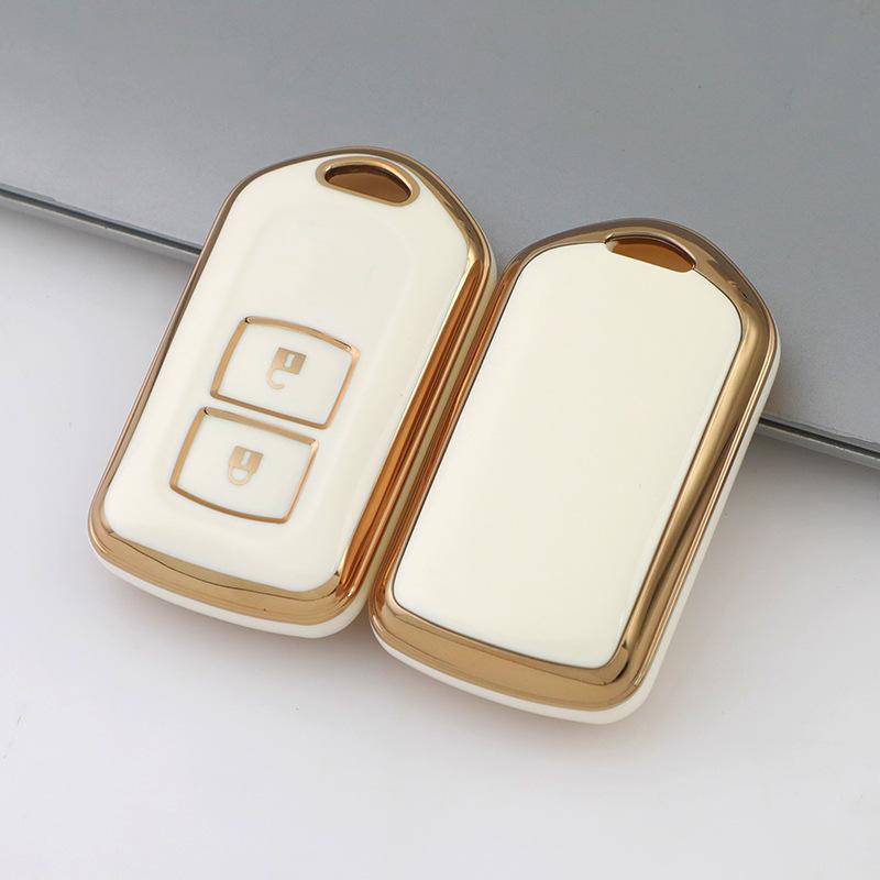 Gold Edge TPU Soft Key Case for 2-3 Button Toyota Camry, Yaris, Verso, Vios FS