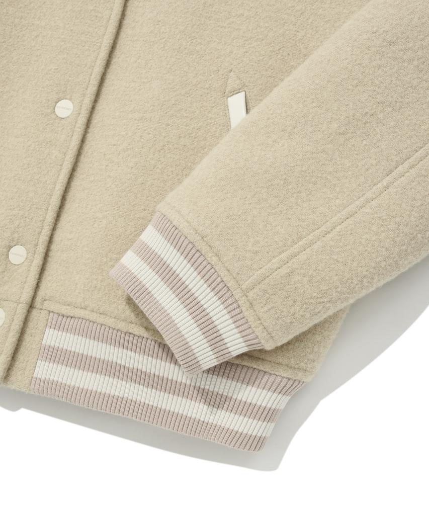 Covernat Woman Varsity Jacket Beige