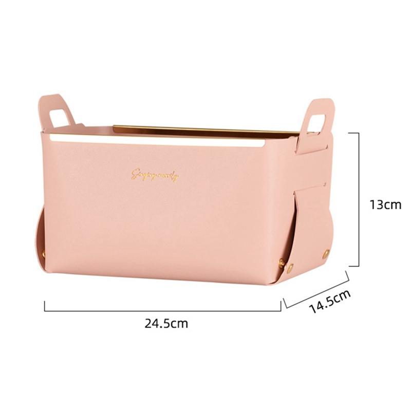 

Портативный кожаный ящик для хранения с ручкой, настольный органайзер, держатели для косметики и украшений, большие коробки для домашнего офиса, общежития