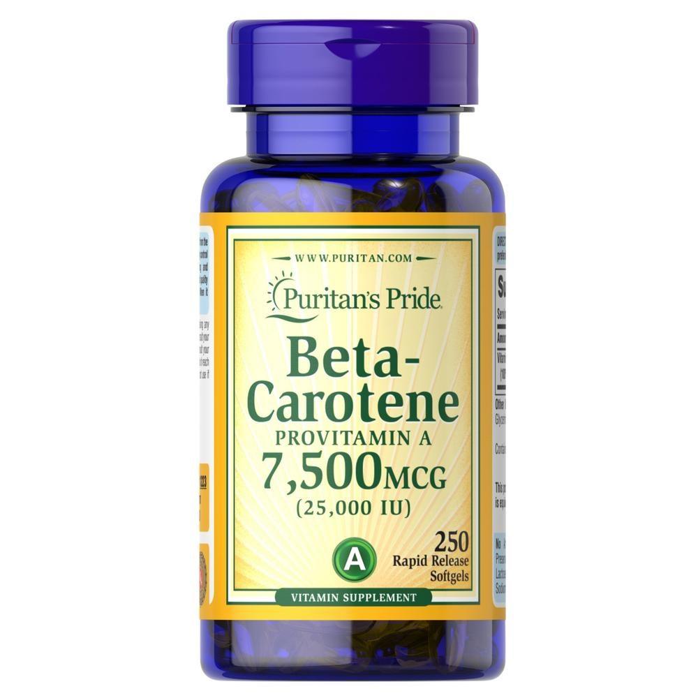 Puritans Pride Beta-Carotene Provitamin A 25,000 IU Softgels Beta-Carotene 1 pcs 250 Tablets