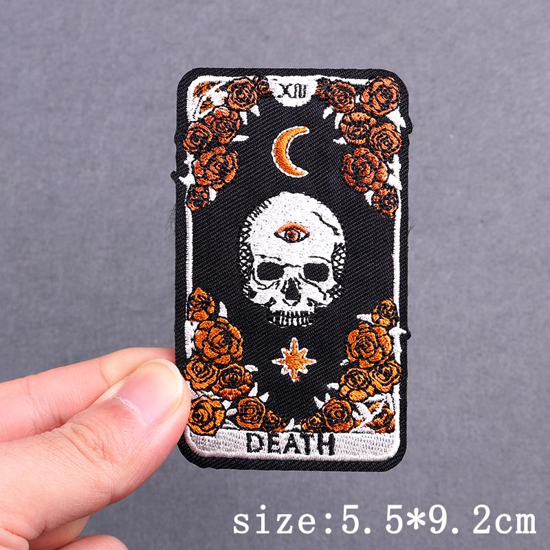 Hip Hop Punk Embroidery Patch Iron On Patches For Clothing Skull Animal Embroidered Patches For Clothes Stripe Badges Stickers