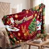 Couverture en Flanelle Personnalisée avec Nom Imprimé de Noël Confort Chaud Jeté de Lit Décoration de Maison Cadeau de Fête