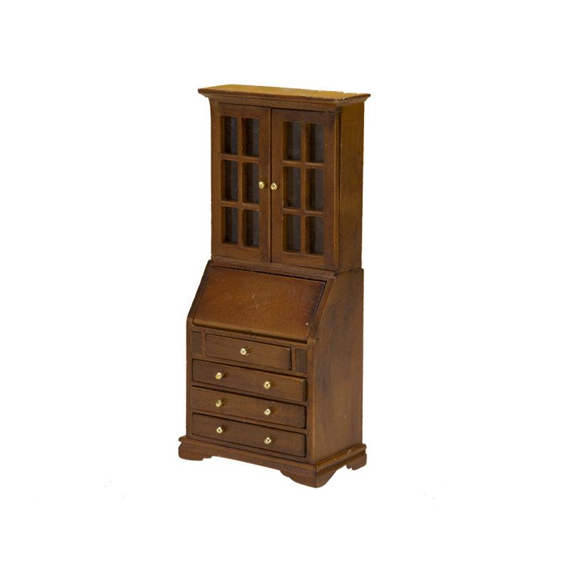 

1Pc Wooden Mini Miniature Cabinet Ornament For Crafts Decor Kitchen Miniatures 1/12 Scale Pretend Play Photography