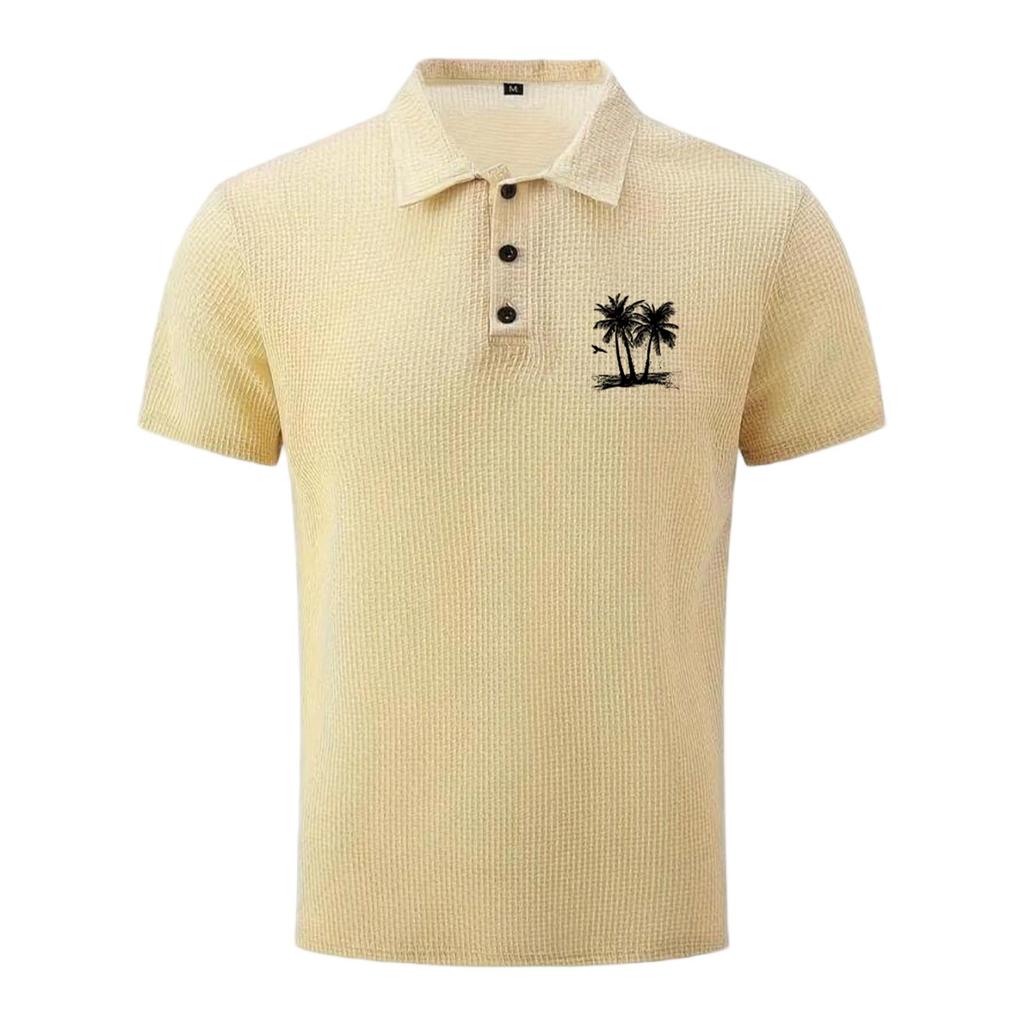 Men's Summer High-End Mesh Ice Silk Short Sleeve T-Shirt Breathable Lightweight Polo Shirt with Embroidered Design Suitable for Casual Wear