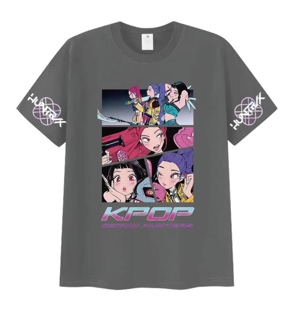 

Аниме K-pop Охотники на демонов 2025 Фильмы Графическая футболка Мужская Женская Винтаж Харадзюку Мода Хлопок Футболки с коротким рукавом Уличная одежда 4XL