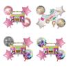 Radio Disco Roller Skate Balloon Set for Kids' Birthday Decoration - 5-Piece Aluminum Foil Balloons