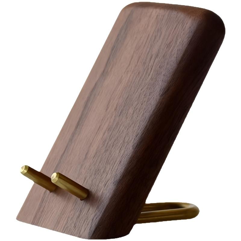 

Black Walnut Wooden Desktop Phone Stand, Stylish Solid Wood Phone Holder for Office Desk & Home Decoration
