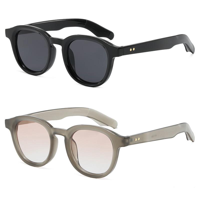 2PCS Simple Fashion Round Sunglasses Women Men Retro Trend Brand Sun Glasses Daily Leisure Business Male Female Glasses UV400