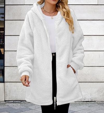 Women s Oversized Zip-Up Hoodie Long Sleeve with Hood L