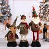 Poupées de Noël rétractables Père Noël Bonhomme de neige Élan Poupée debout modulable Ornement de Nouvel An Cadeau de fête de Noël à la maison