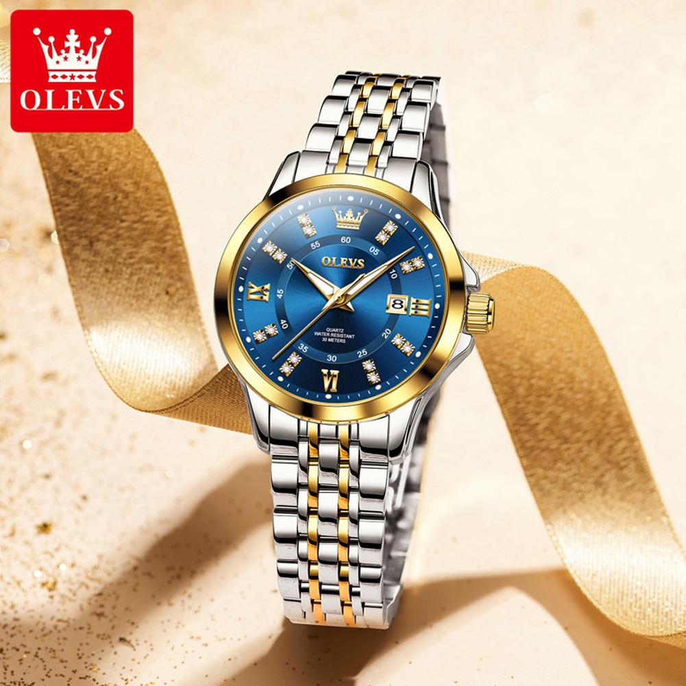 OLEVS Women Watch Luxury Brand Diamond Quartz Watch Fashion Automatic Calendar Waterproof Women Watch