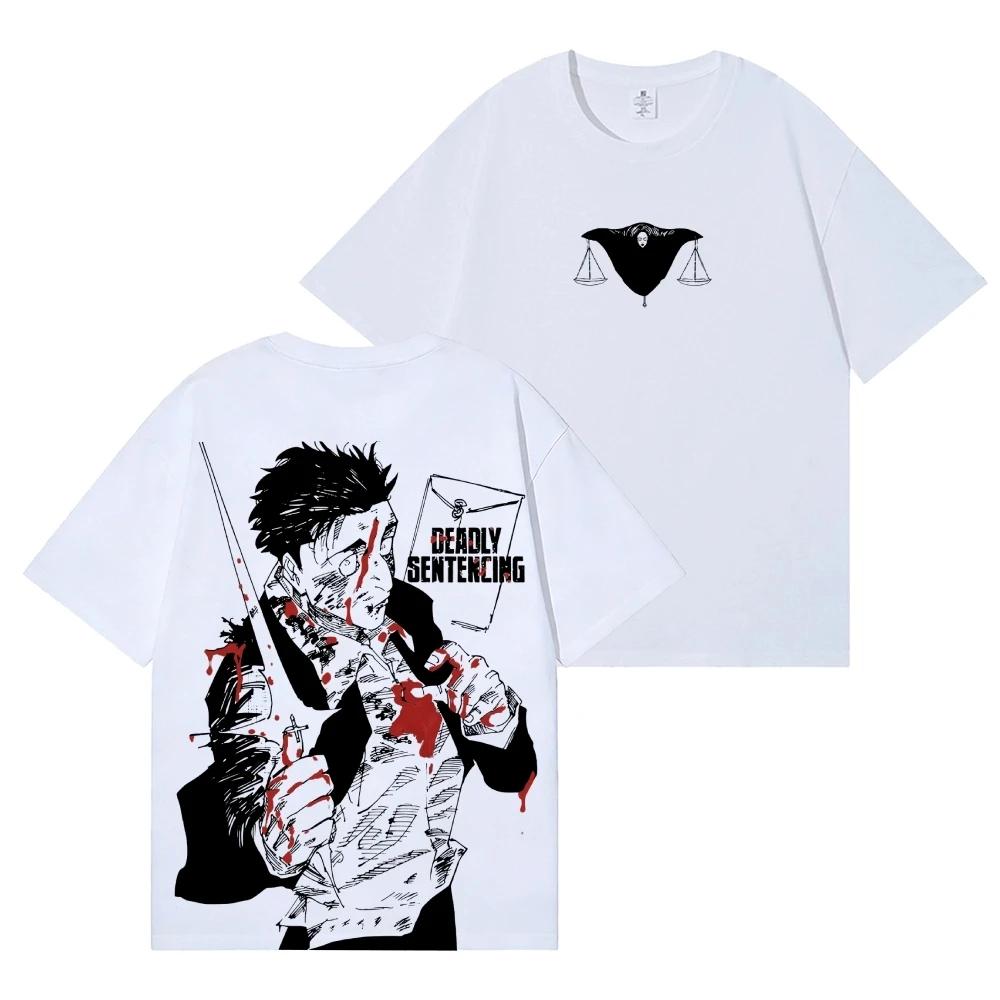 Jujutsu Kaisen Хироми Хигурума Задний принт Хлопковая футболка Высококачественная уличная одежда Мужская одежда 2026 Лето Новая футболка